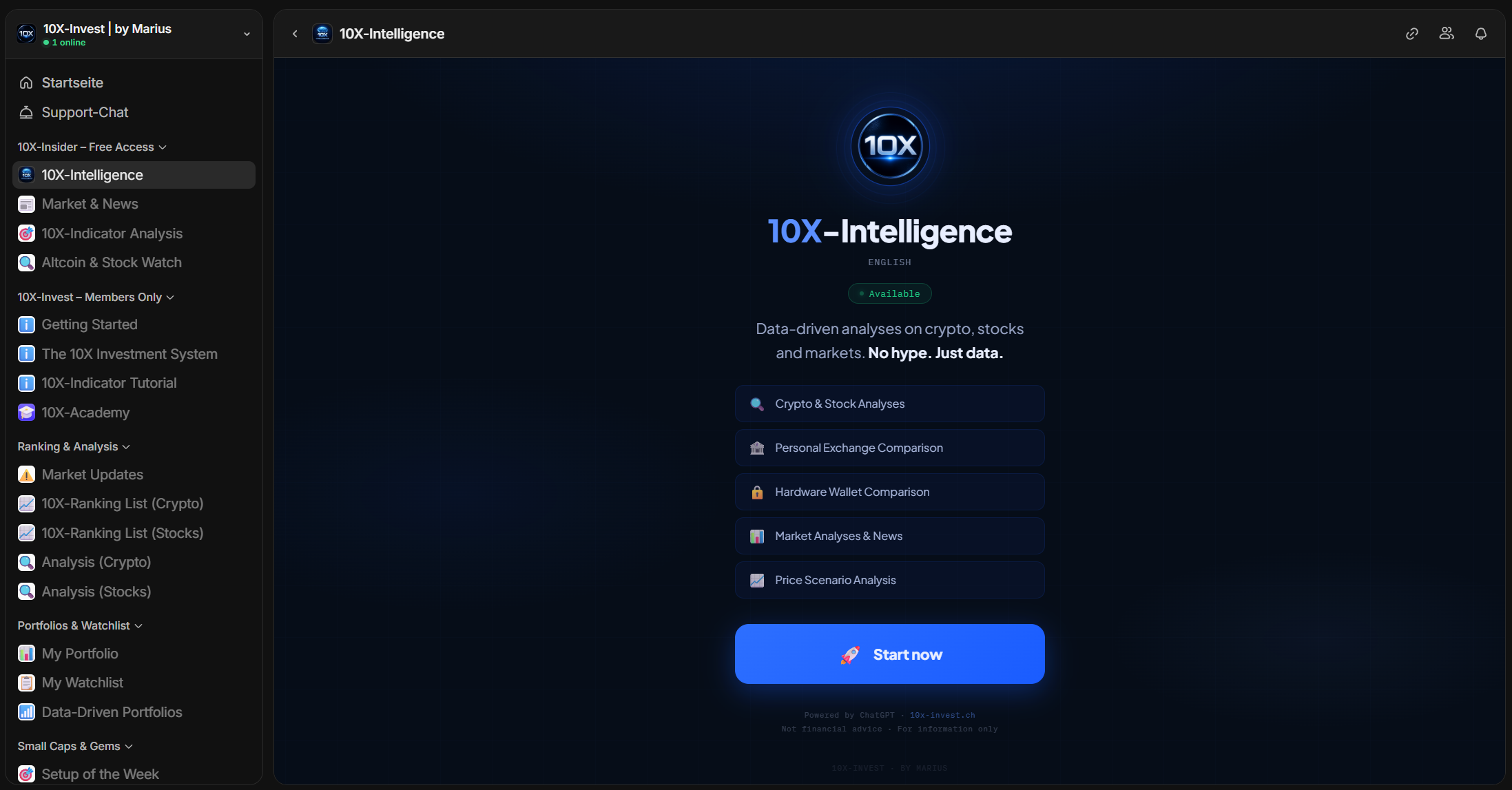 10X-Intelligence AI assistant preview