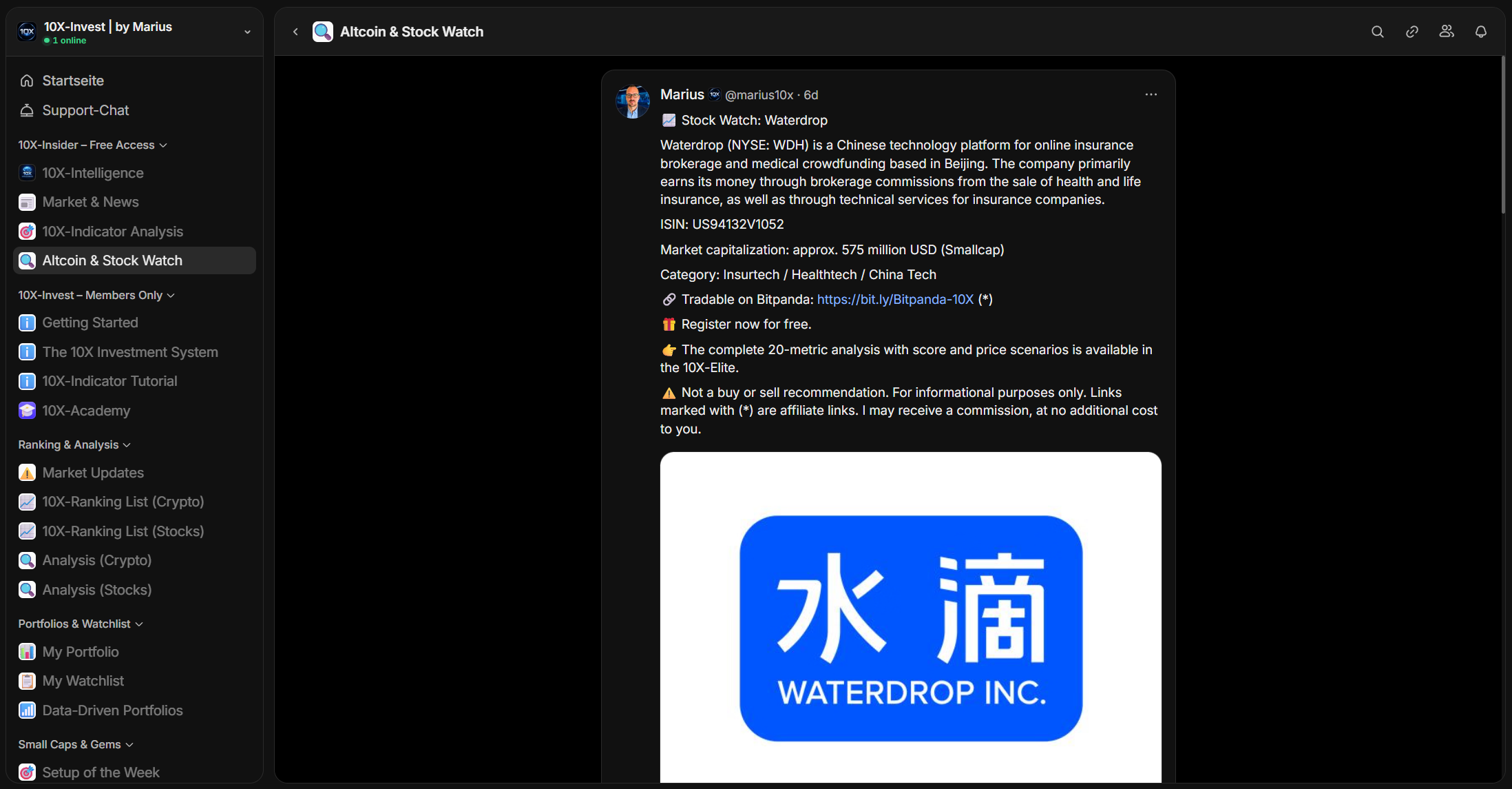 Altcoin and stock watch preview
